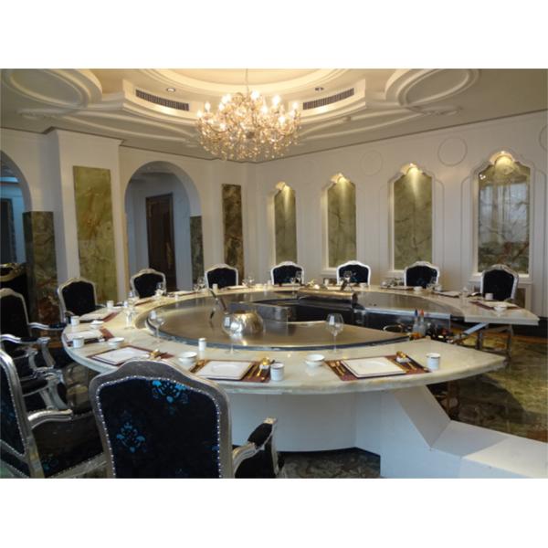 10 Seats Gas Table Performance Circle Teppanyaki Grill Table