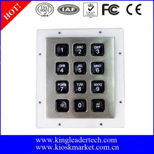  Custom Industrial Numeric Keypad , 12 Plastic Keys Metal Keypad With Backlight Manufactures