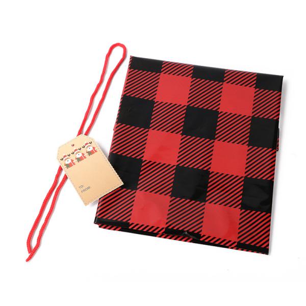 Waterproof LDPE Plastic Drawstring Gift Bag For Christmas