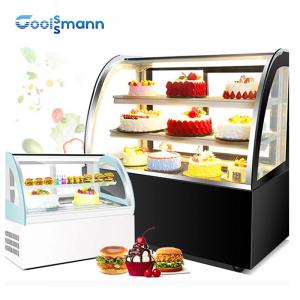 China Adjustable Glass Shelf Cake Display Cooler Double Temperature Dessert Cabinet on sale
