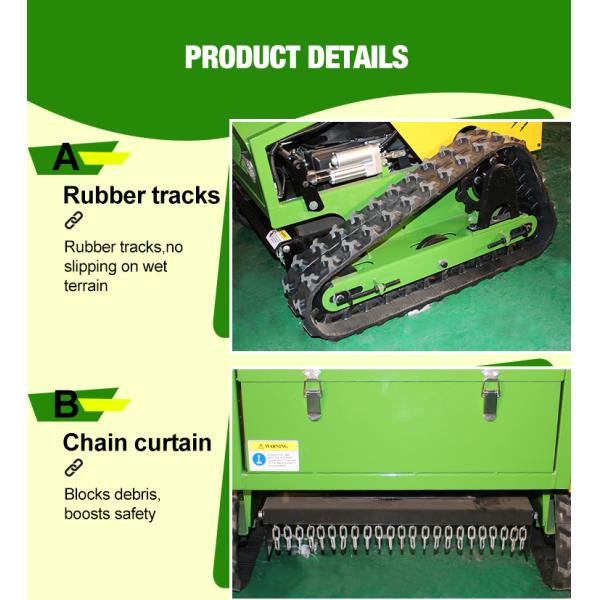 Gasoline Crawler Robot Lawn Mower Self Propelled Remote Control Walking Tractor Garden Grass Cutting Machine