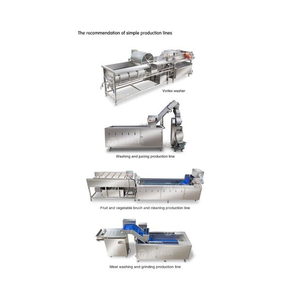 Multifunctional Vegetable And Fruit Processing Line Hair Roller Bubble Cleaning Production Line