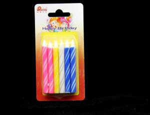  4 Colors Spiral Shaped Striped Birthday Candles , Cute Birthday Cake Candles Manufactures