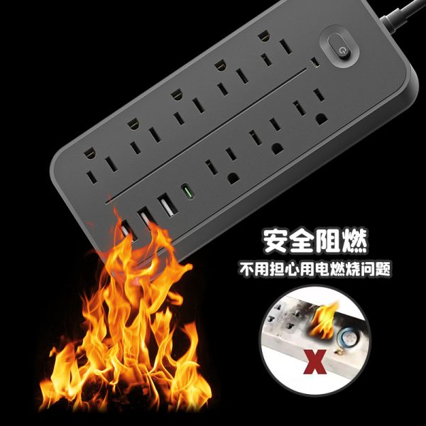 One Key Switch Fireproof Cable Power Socket Electrical Outlet Ensuring Safe Power