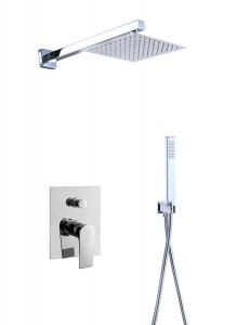  Single Lever Concealed In-Wall Bath Or Shower Mixer With Diverter Rainshower Handshower Bath Matt Black Brass Tap Faucet Manufactures