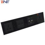 Aluminum Brushed Wall Socket Plate with USB outlet/Media Socket with Power Plug