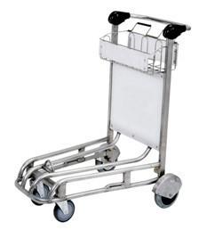  Silver Airport Luggage Trolley Steel Handle Three - Wheel Large Load Capacity Manufactures