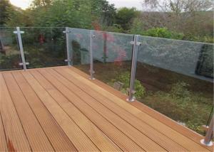  Durable Glass Balustrade Stainless Steel Handrails , Tempered Glass Railing Systems Manufactures