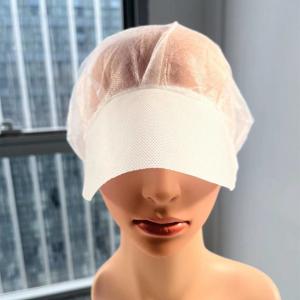 China Workshop Food Industry PP Hair Cover White Disposable Non Woven Bouffant Peak Caps on sale