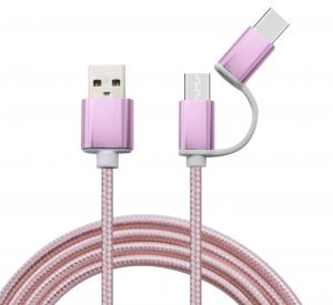  Factory price 2 in 1 usb cable type-c and micro usb cable for android Manufactures