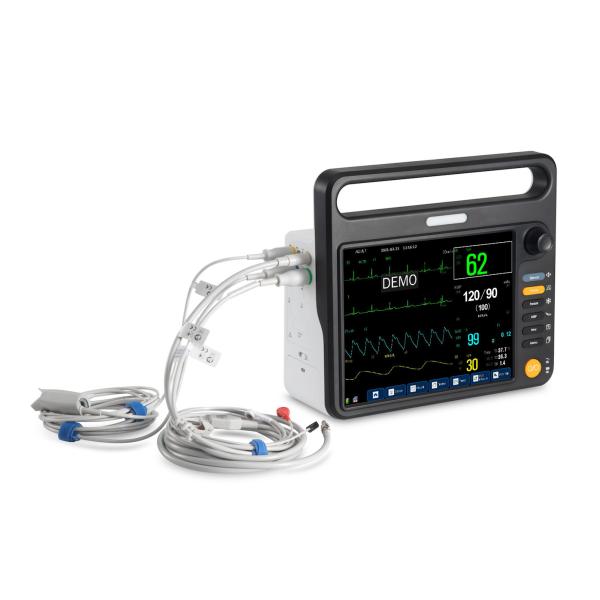 Quality 12.1 inch TFT LCD high-end cardiac patient monitors with with comprehensive measurements of ECG, SPO2,NIBP, Temp, Resp. for sale