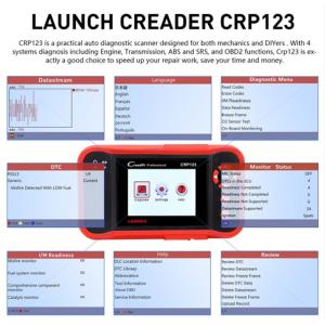 LAUNCH Creader CRP123 obd2 eobd code reader Auto Diagnostic tool test Engine ABS