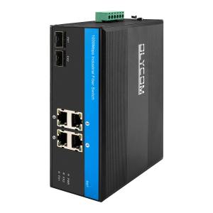  OEM Din Mount Ethernet Industrial Network Switch Two 1000M Fiber Port Manufactures