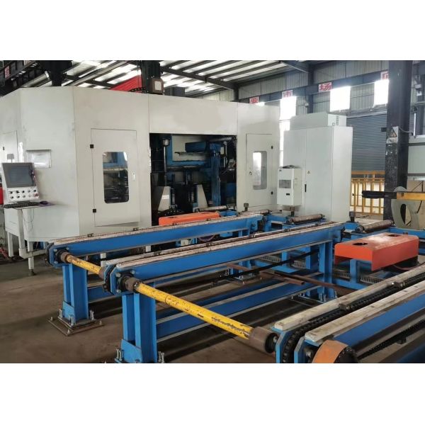 PLC Control Method CNC 3D I Beam Drilling Shearing Machine Line 3×11KW Motor Power