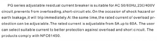 PG 230V/400V RCBO residual current circuit breaker Differential Current Circuit Breaker with Overcurrent Protection
