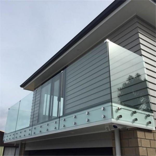 Balcony Frameless Glass Deck Railing Systems Stainless Steel Standoff 850-1200mm Height
