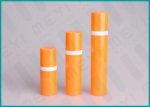 Orange PP Airless 15ml 50ml 30ml Pump Bottle Cylinder Shape For Cosmetics