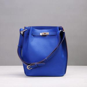 China high quality ladies blue leather bucket bag designer luxury bags calfskin shoulder bags famous brand shoulder bags on sale