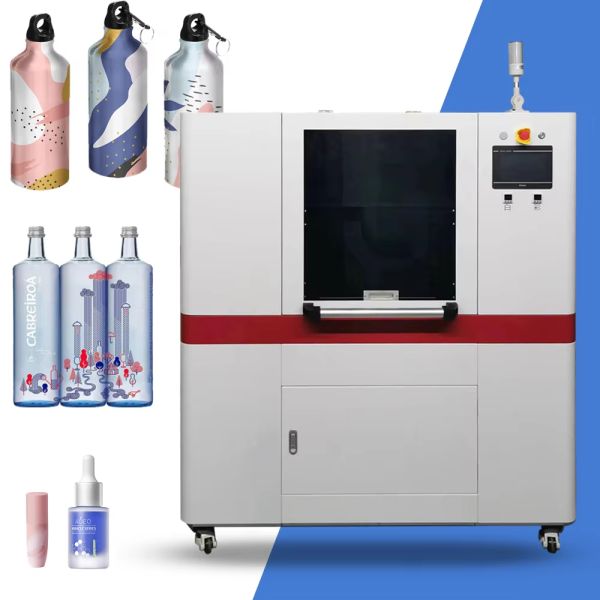 Industrial Advanced Technology UV Printing Solution High Efficiency UV Rotary Bottle Printer for Round Cylinder Bottles