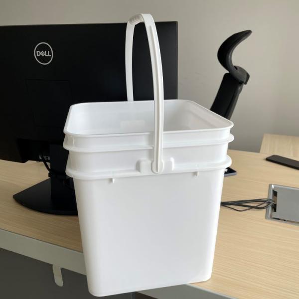 Recycle Square Plastic Container with Bucket Lid Versatile Printing and Durable Design