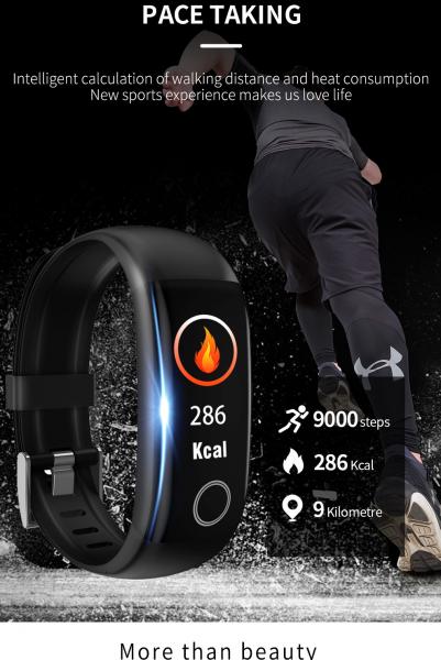 Body Temperature IP67 0.96" Smart Heart Rate Wristband