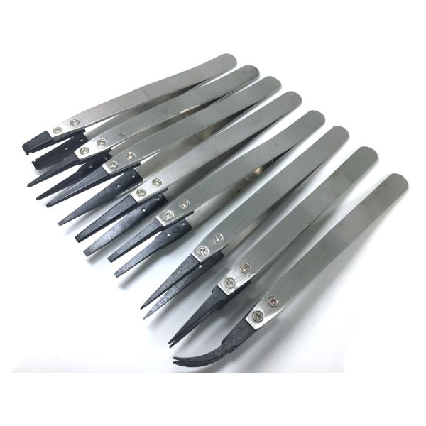 Replaceable Electrostatic Discharge Tools ESD Ceramic Tweezers For Electronic Repair