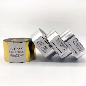  Black gold silver scf-900 date coding ribbon 30mmx100m type date batch number printing hot coding foil tape Manufactures