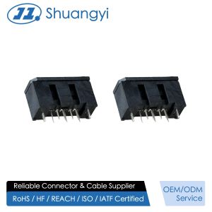  1.27mm PCB male header connector, 7 pin right-angle gold-plated double row electrical signal connector for SATA interface server storage automotive Manufactures