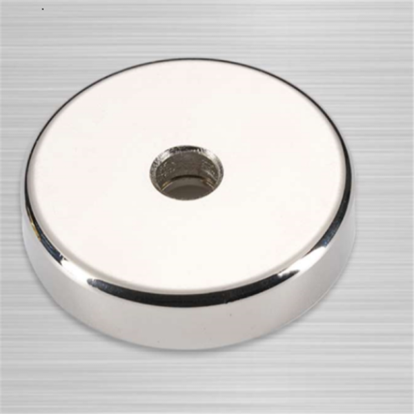 NdFeB Magnet Pot with Internal Thread Metric Thread Max Working Temperature 80 Degree