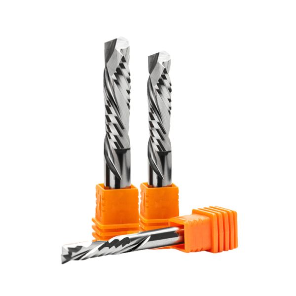 Quality Carbide Cnc 1/8 1/4 3/8 Compression Spiral Router Bit for Wood 8mm Cut Compression Bit Cnc Cutter up Down Compression End Mill for sale