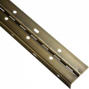 Brass Plated Continuous Piano Hinge Partial Wrap Slotted For Bending Metal Door Manufactures