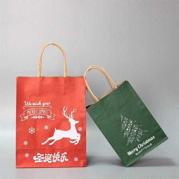 New Year Gift Christmas Gift Bags Recycle Kraft CMYK Printed