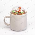 China 90mm Globe Lid Promotional Ceramic Coffee Mugs for sale