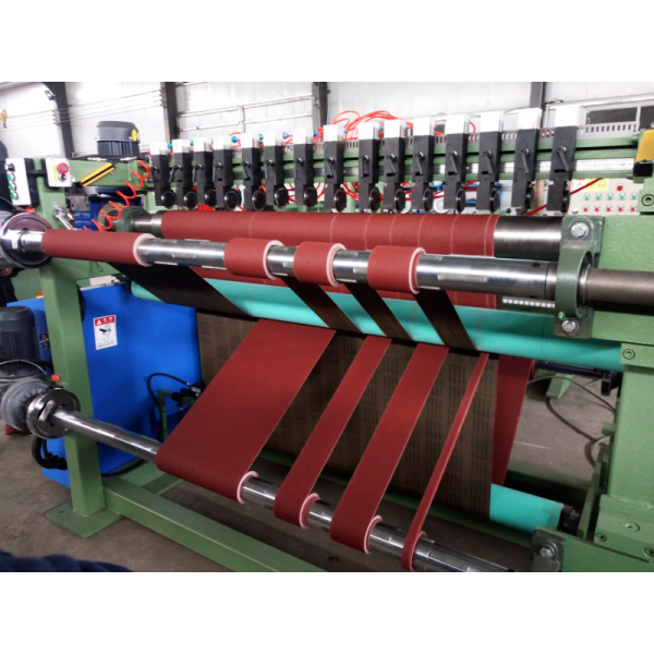 Adjustable Belt Slitting Abrasive Converting Machine PLC Controlled OEM