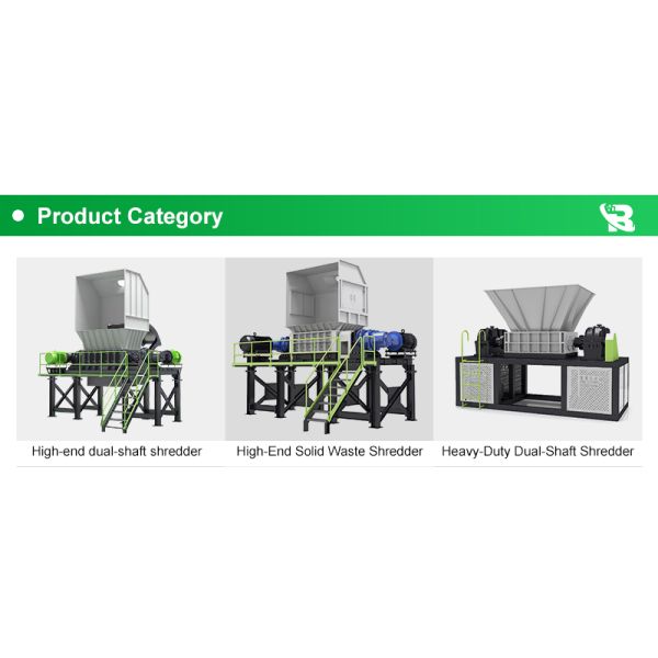 Double Shaft Plastic Shredder Machine for Large Solid Plastic Waste Crushing