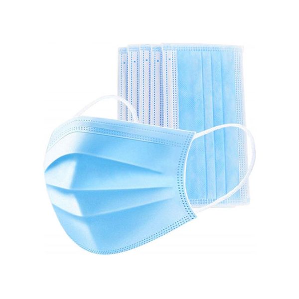 White Blue Disposable Earloop Face Masks Non Woven Fabric For COVID 19