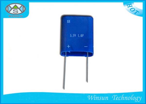 Quality Full Enclosed Power Super Farad Capacitor , Blue 1F 5.5 V Supercapacitor For Ammeter for sale