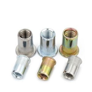 M3 M4 M5 M6 M8 M10 M12 Flat Head Knurled Threaded Insert Rivet Nut Control