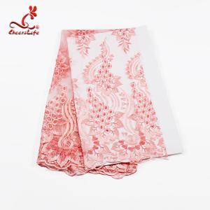 China Color Brilliancy Flower Lace Fabric Embroidery Flower Cloth Fabric For Fashion Clothing on sale
