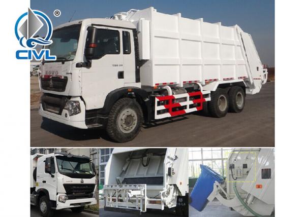 4 X 2 Driving 10 CBM Garbage Compactor Truck Of Sinotruck Garbage Truck Euro II Engine 266hp white color