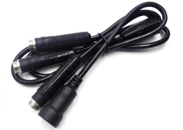 Black PVC 13 Pin Rear View Camera Cable For Vehicle CCTV Camera