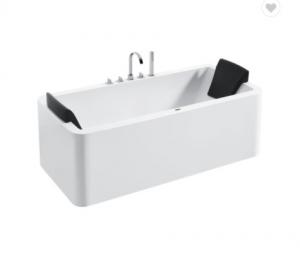  Rectangular 2 Person Soaking Tub Freestanding White Solid Surface Acrylic Manufactures