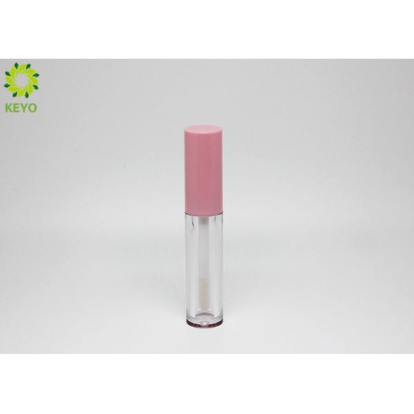 Quality Custom Empty Lipgloss Containers Transparent Round Shape With Brush for sale