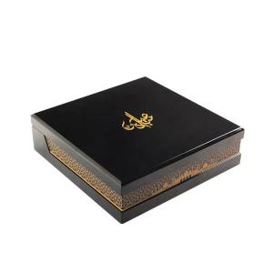  Birch Wood Custom Wooden Gift Boxes With Black Lacquer OEM ODM Manufactures