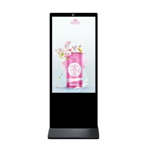  8 Array Microphone 55&quot; AI Touch Screen Kiosk with Face Recognition Optional Printer and QR Code Scanner Manufactures