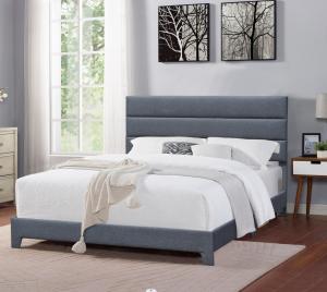 China Modern Queen Size Upholstered Platform Bed With Adjustable Height Headboard on sale