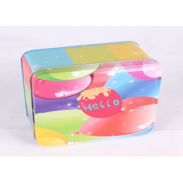 Colorful Gift Packaging Square Tin Containers With Lids Eco - Friendly Customized