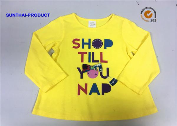 Quality Customized Design T-Shirt Screen Print Long Sleeve 100% Cotton Baby Girl T-Shirt for sale