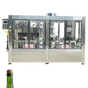 China Sparkling wine bottle filling machine automatic sparkling juice filling corking wire caging machine 3 in 1 mono block on sale China Sparkling wine bottle filling machine automatic sparkling juice filling corking wire caging machine 3 in 1 mono block on sale