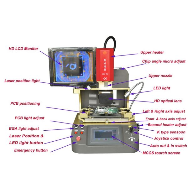 IC ECU Infrared BGA Rework Station HD Microscopes Camera